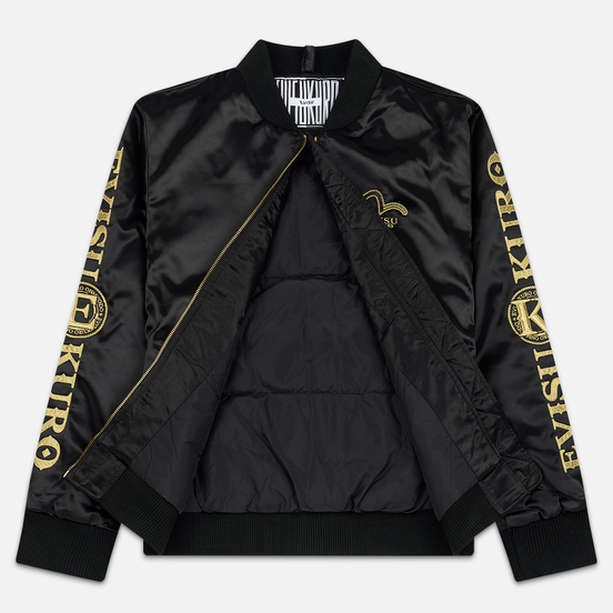 Мужская куртка бомбер Evisu Embroidered Hannya Heraldry MA-1 Black