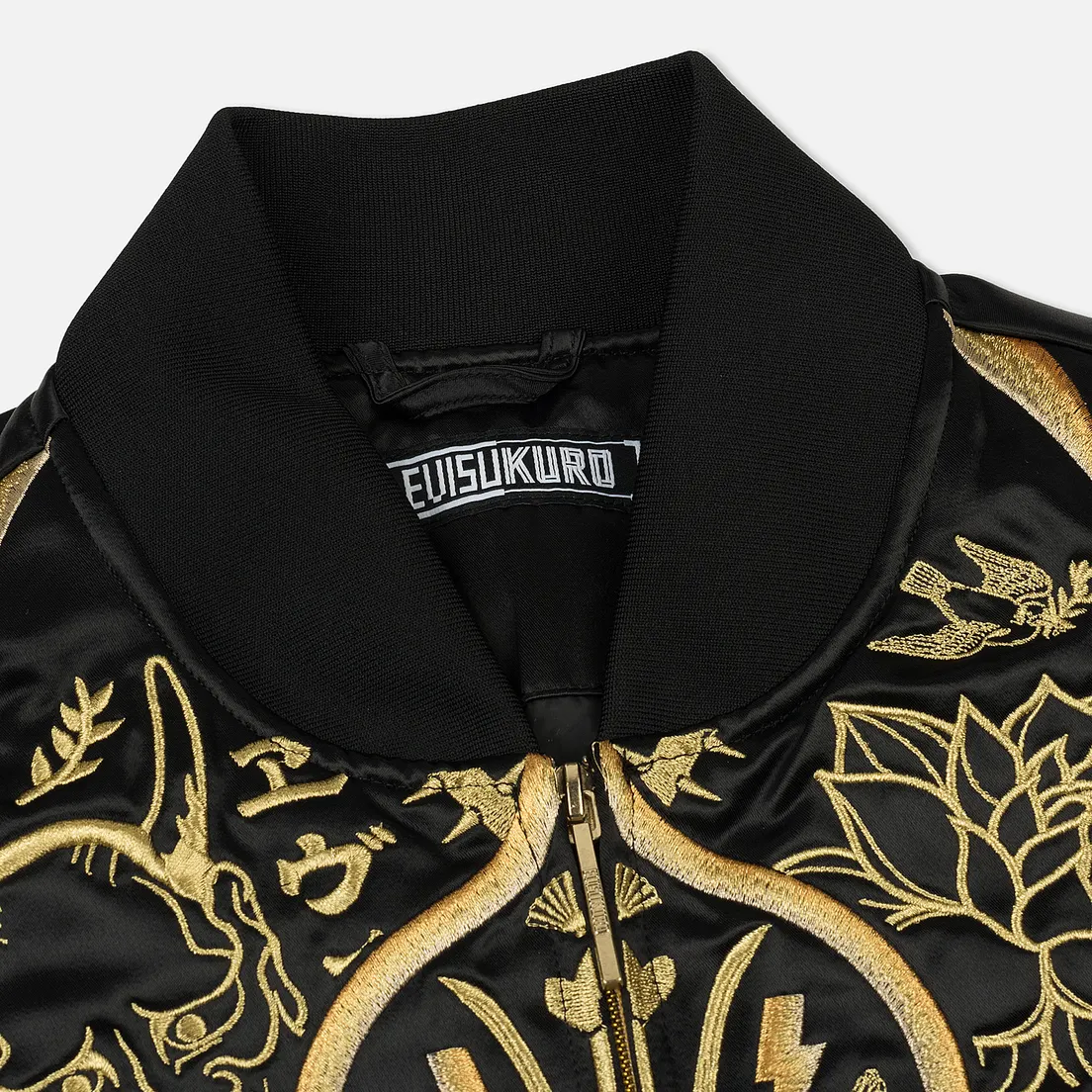 Evisu Мужская куртка бомбер Evisukuro Mandala Gold Embroidered