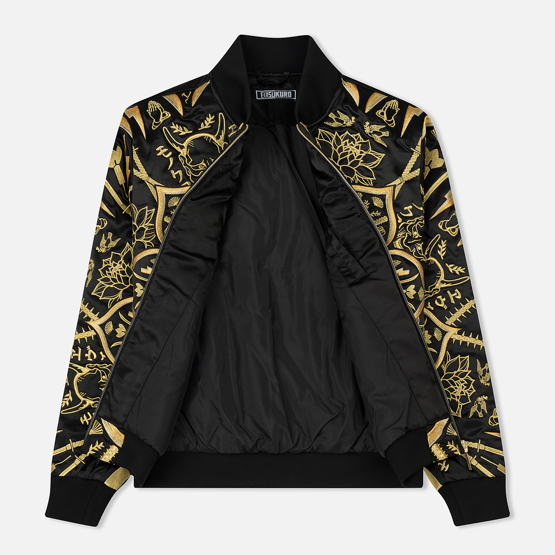 Evisu Мужская куртка бомбер Evisukuro Mandala Gold Embroidered