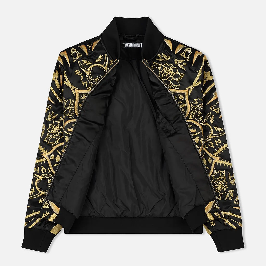 Evisu Мужская куртка бомбер Evisukuro Mandala Gold Embroidered