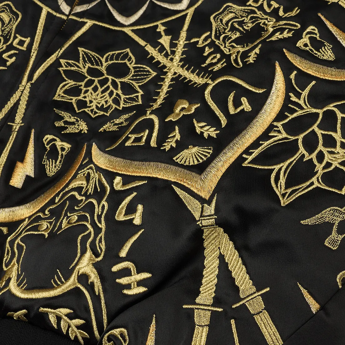 Evisu Мужская куртка бомбер Evisukuro Mandala Gold Embroidered