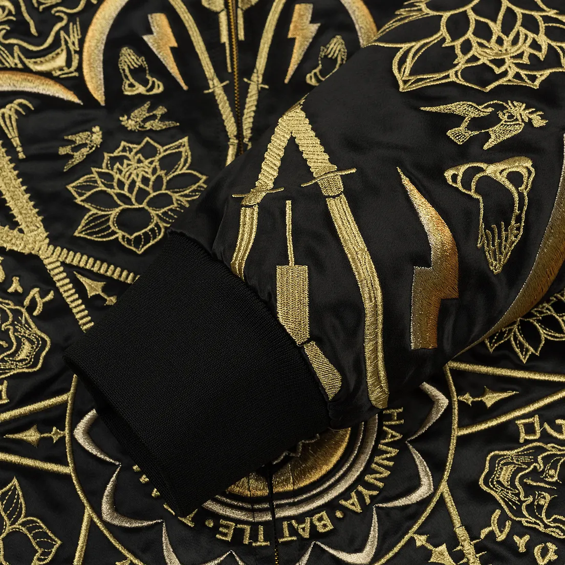Evisu Мужская куртка бомбер Evisukuro Mandala Gold Embroidered
