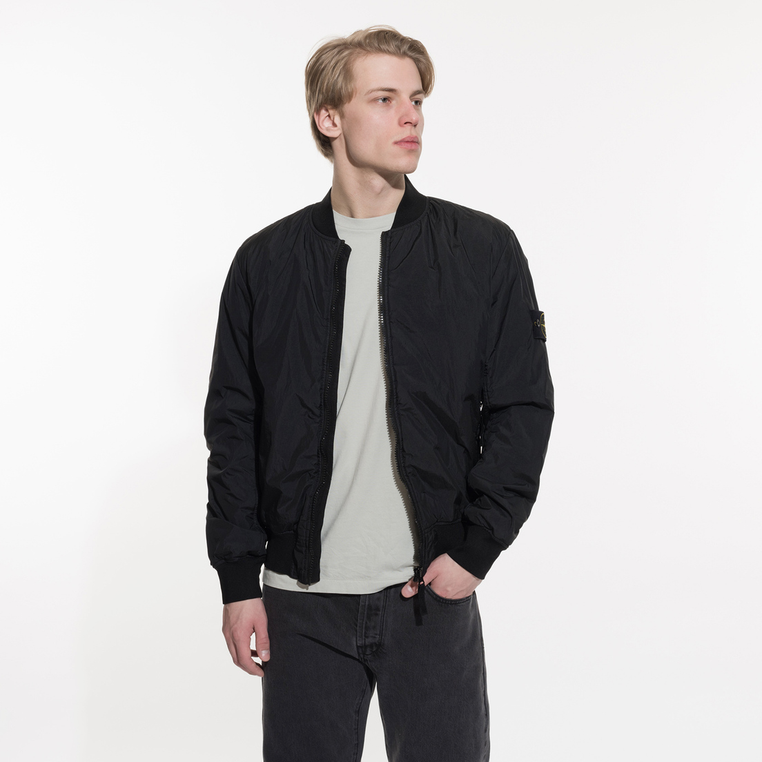 Stone Island Мужская куртка бомбер Lightweight Garment Dyed Crinkle Reps NY