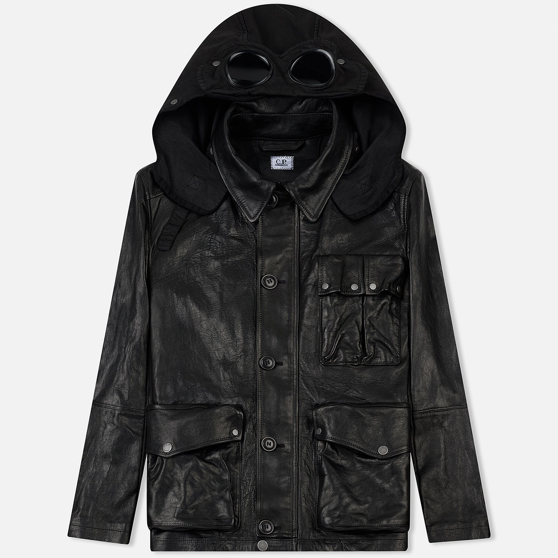 C.P. Company Мужская куртка Premium Leather Goggle Mille Field
