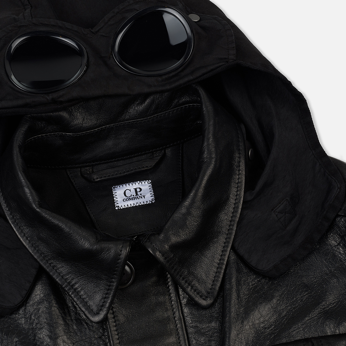 C.P. Company Мужская куртка Premium Leather Goggle Mille Field