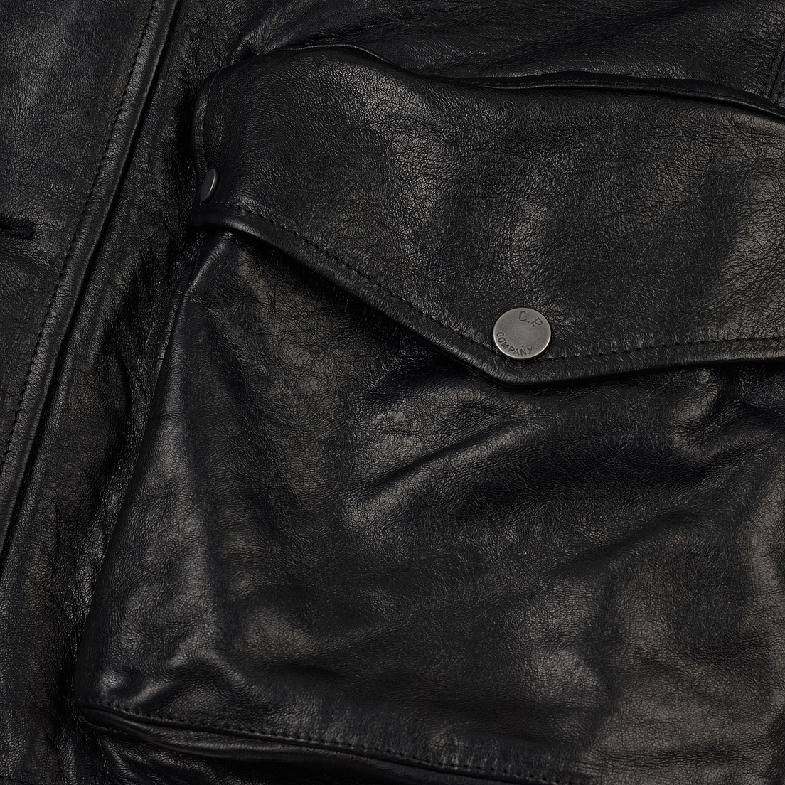 C.P. Company Мужская куртка Premium Leather Goggle Mille Field