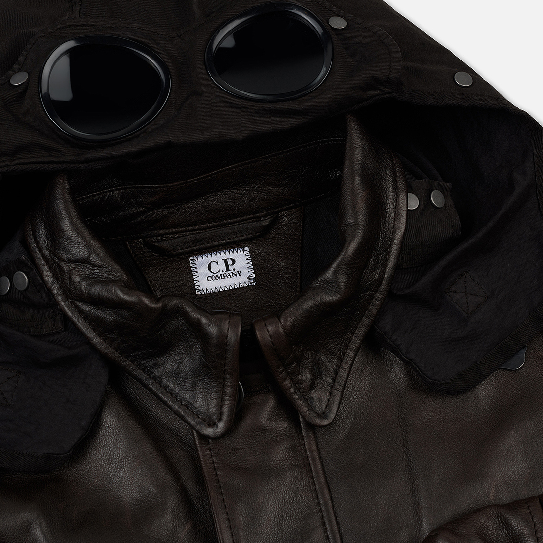 C.P. Company Мужская куртка Premium Leather Goggle Mille Field