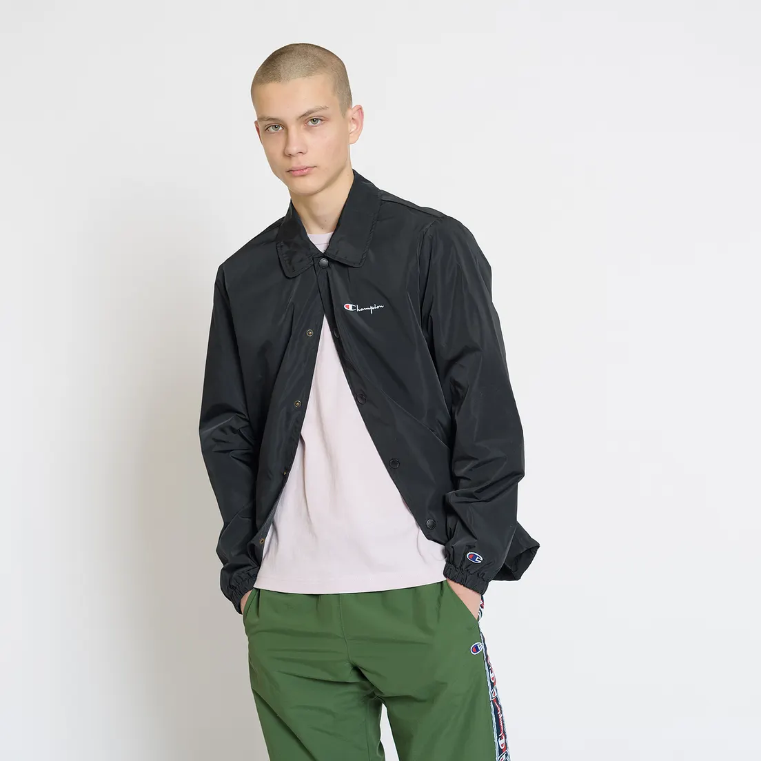Champion Reverse Weave Мужская куртка Script Logo Satin Coach