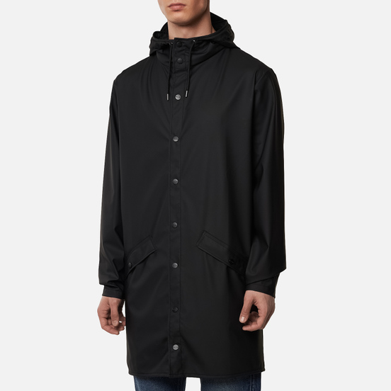 Мужская куртка дождевик Rains Long Jacket Black