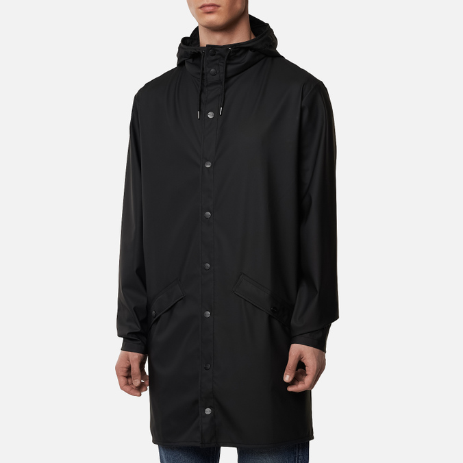 Мужская куртка дождевик RAINS, цвет чёрный, размер M-L 1202-01 Long Jacket - фото 3