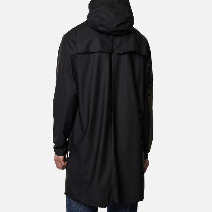 Мужская куртка дождевик RAINS, цвет чёрный, размер M-L 1202-01 Long Jacket - фото 4