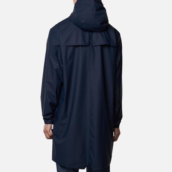Мужская куртка дождевик Rains Long Jacket Blue