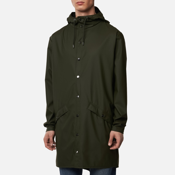 Мужская куртка дождевик RAINS, цвет зелёный, размер S-M 1202-03 Long Jacket - фото 3
