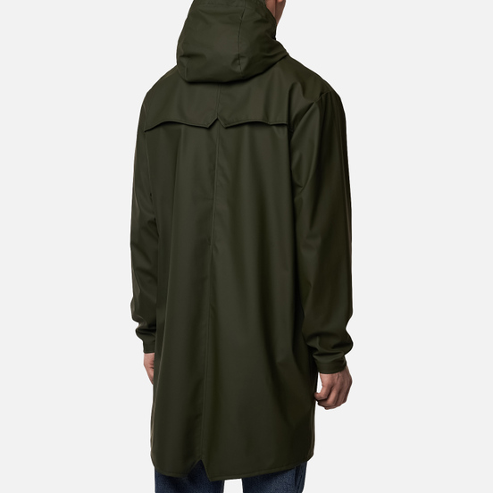 Мужская куртка дождевик Rains Long Jacket Green
