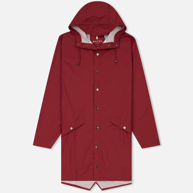Мужская куртка дождевик Rains Long Jacket Scarlet