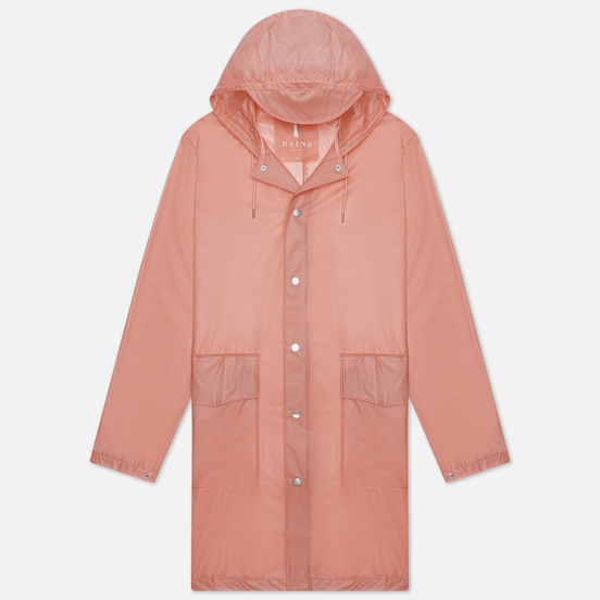 Мужская куртка дождевик Rains Transparent Hooded Foggy Coral