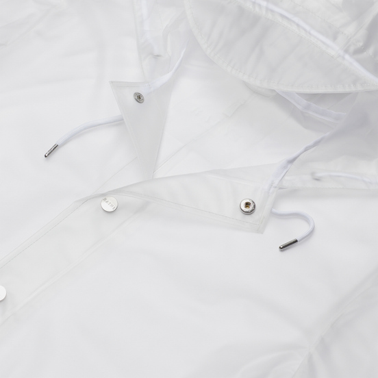 Мужская куртка дождевик Rains Transparent Hooded Foggy White
