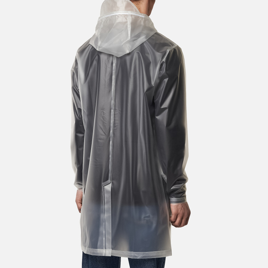 Мужская куртка дождевик Rains Transparent Hooded Foggy White