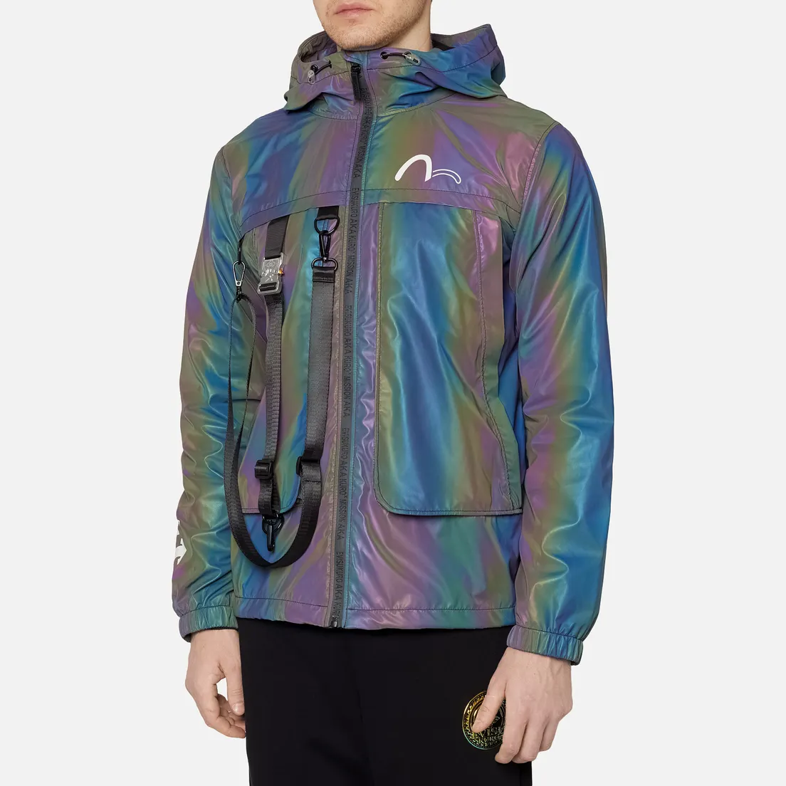 Evisu Мужская куртка Evisukuro Glitched Seagull Packable Windbreaker