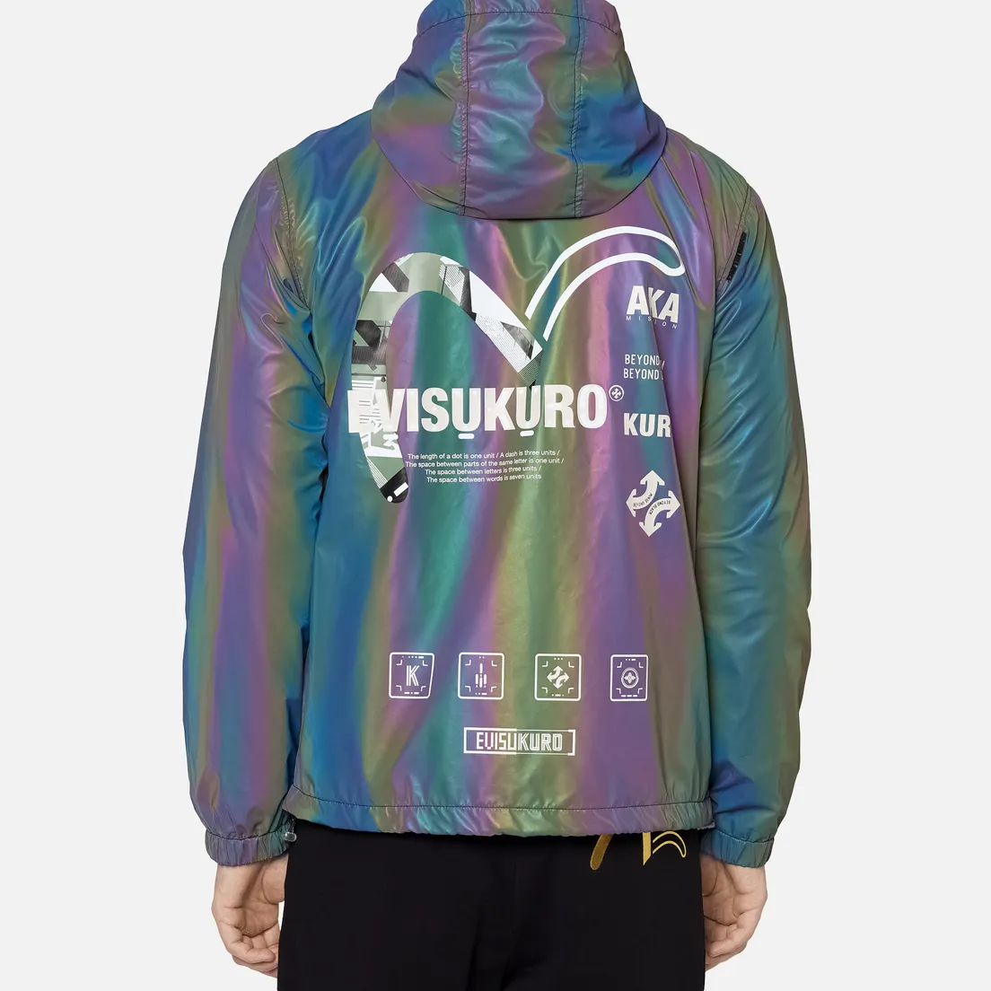 Evisu Мужская куртка Evisukuro Glitched Seagull Packable Windbreaker