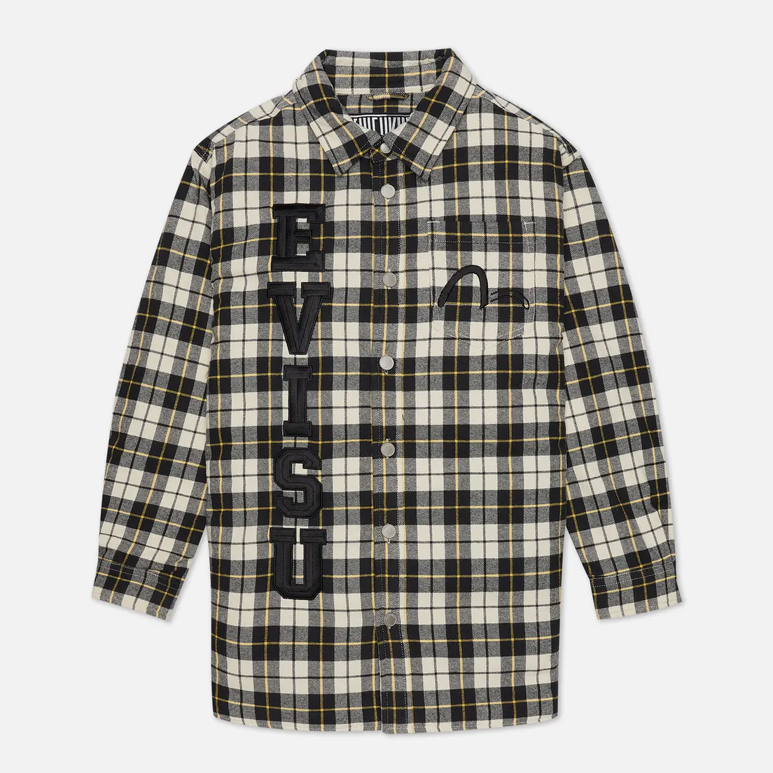 Evisu Мужская куртка Graffiti Oversize Padded Flannel Shirket