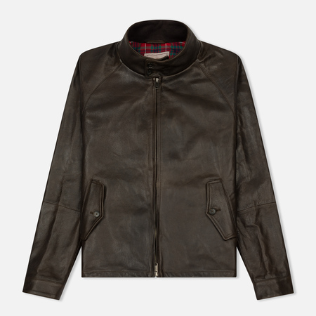 Мужская куртка харрингтон Baracuta G9 Oiled Leather Dark Brown
