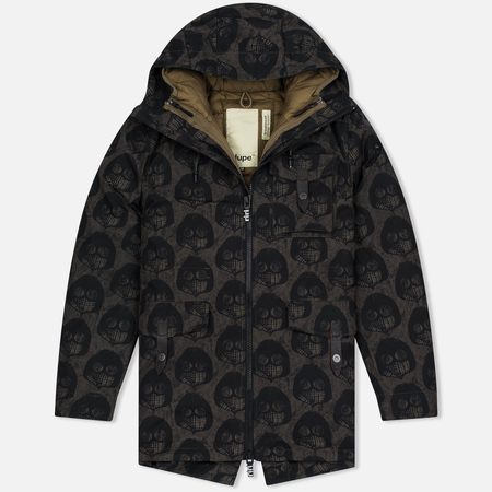Мужская куртка парка Dupe Storm Hooded 3L Milo Walsh Brown/Old D Print