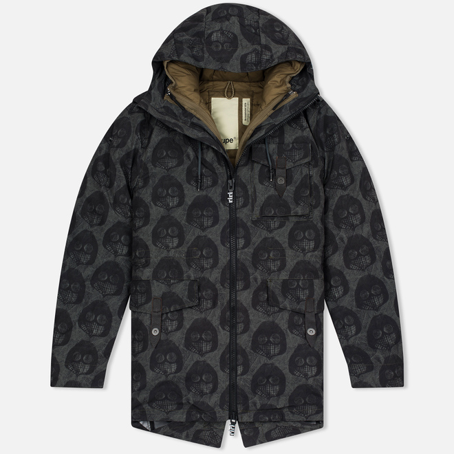 Мужская куртка парка Dupe Storm Hooded 3L Milo Walsh Olive/Dirt Cross Print