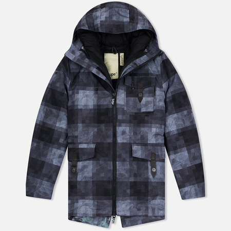 Мужская куртка парка Dupe Storm Hooded 3L Trafford Check Black/Best 11 Tail Print