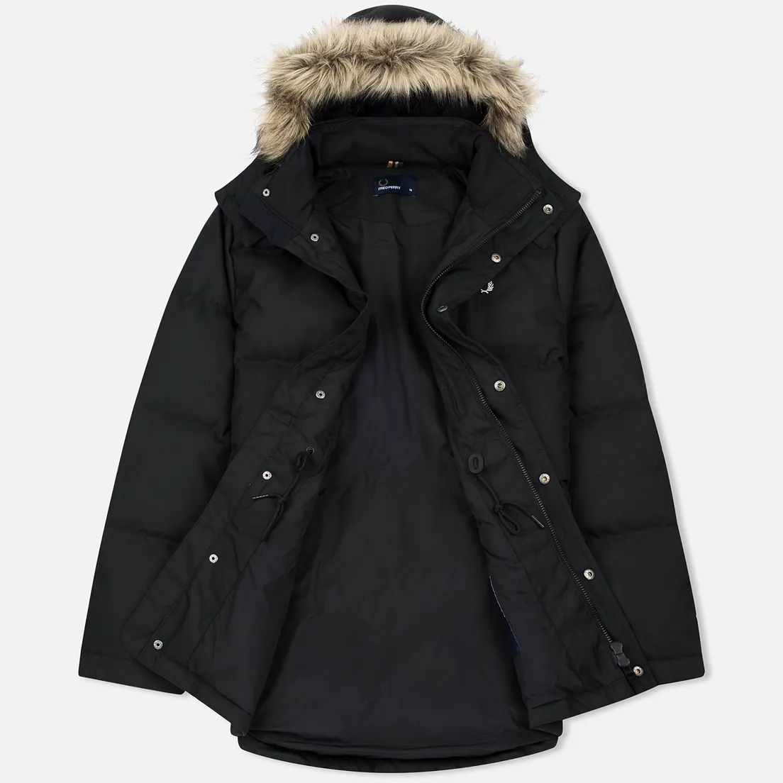 Fred Perry Мужская куртка парка Down Fur Trim