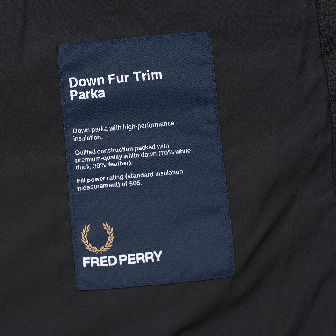 Fred Perry Мужская куртка парка Down Fur Trim