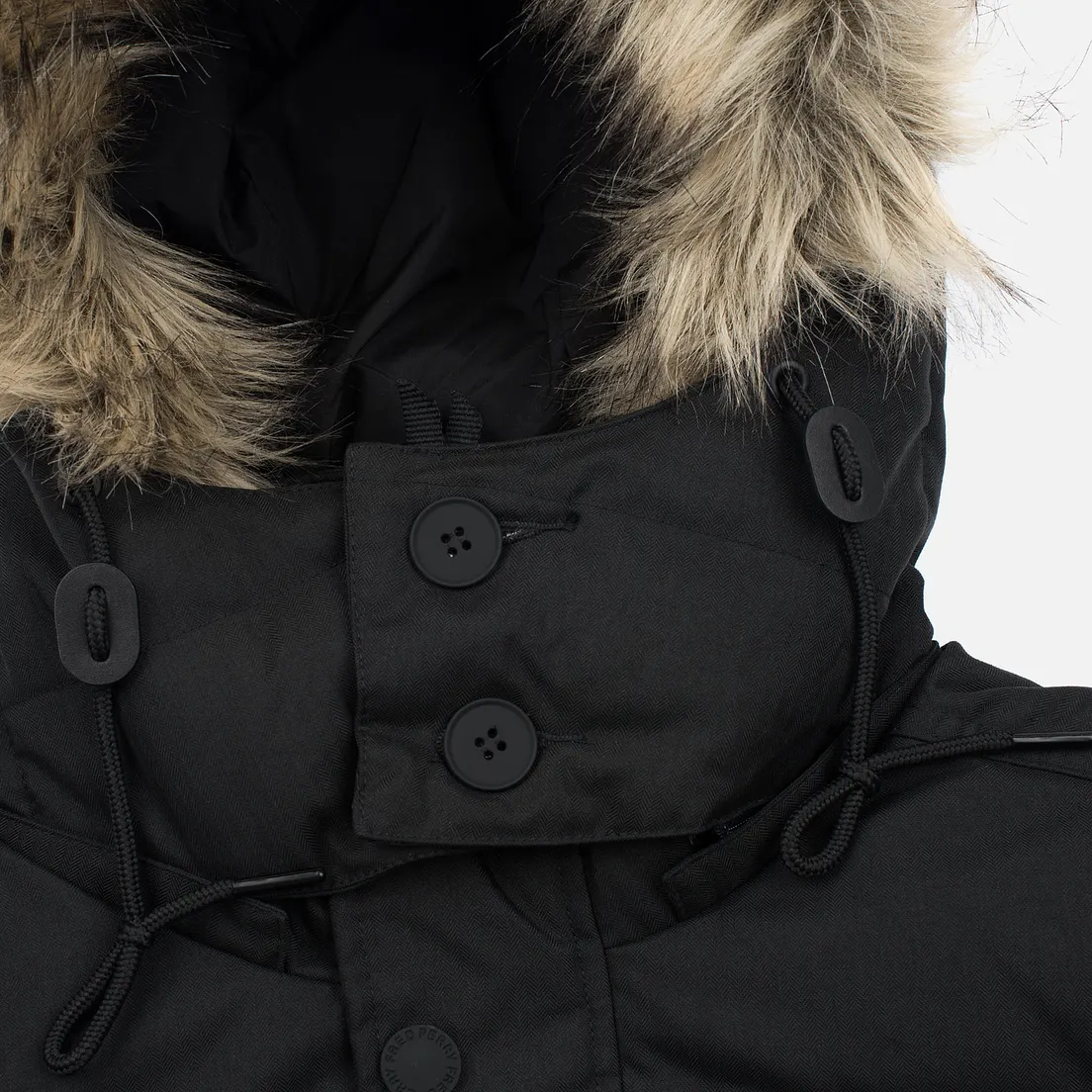 Fred Perry Мужская куртка парка Down Fur Trim