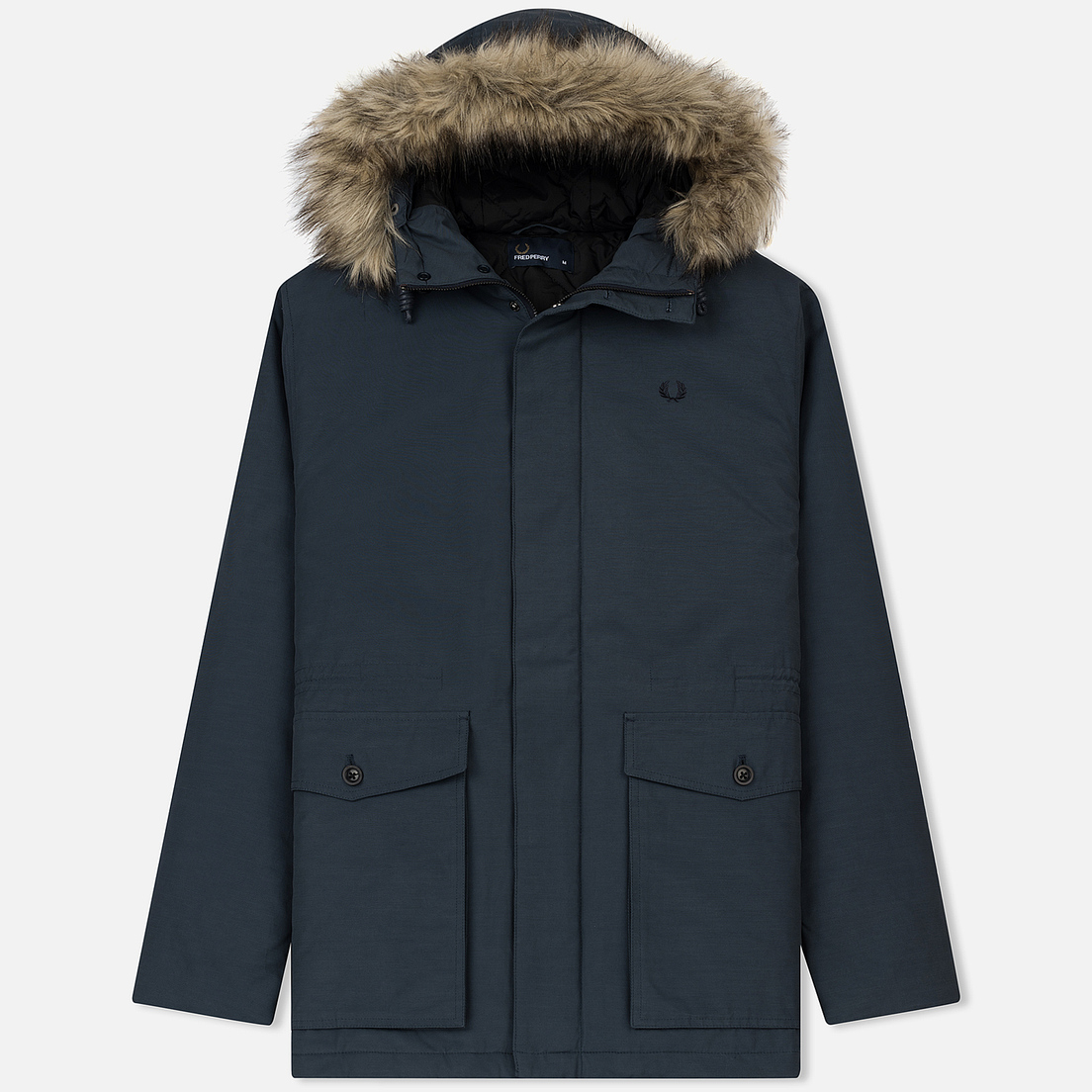 Fred Perry Мужская куртка парка Quilted Fur Trim