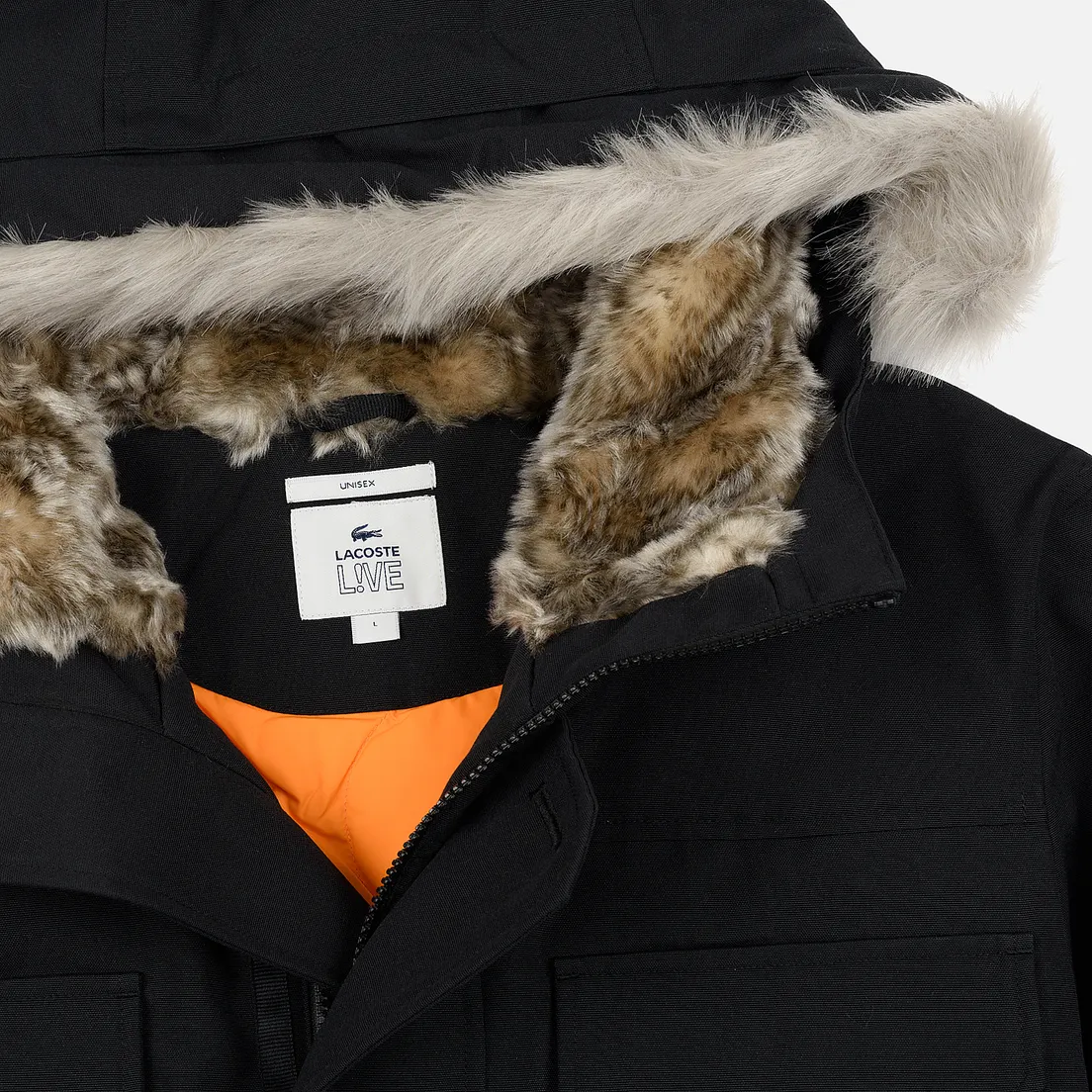 Lacoste Live Мужская куртка парка Faux Fur Hooded