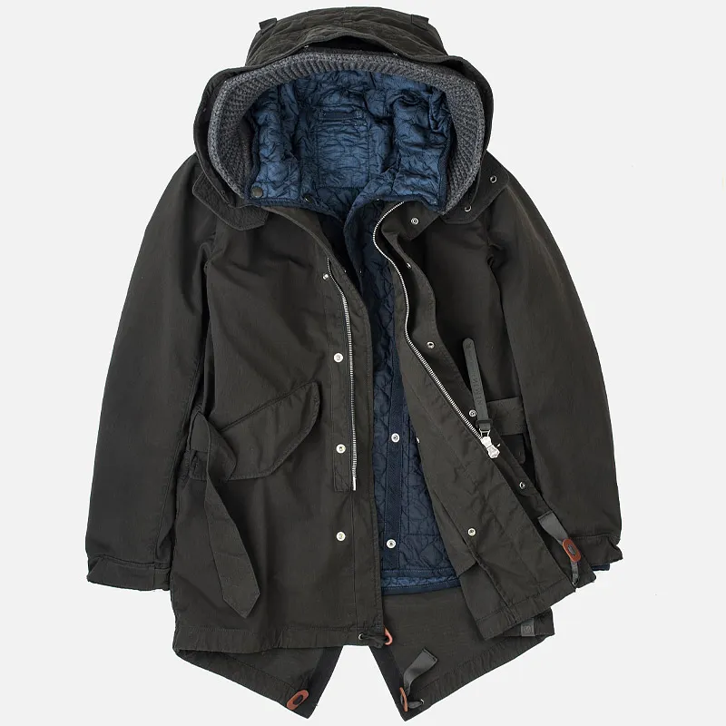 Nemen Мужская куртка парка Knit Hood Band Fishtail