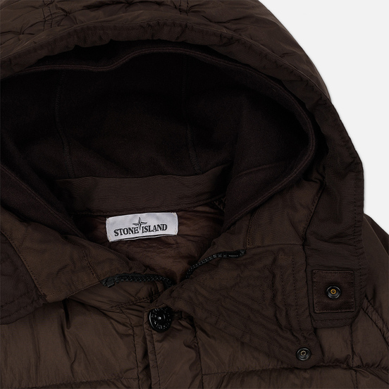Мужская куртка парка Stone Island Crinkle Reps Nylon Down Dark Brown