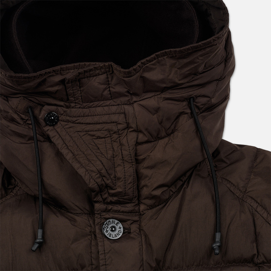 Мужская куртка парка Stone Island Crinkle Reps Nylon Down Dark Brown