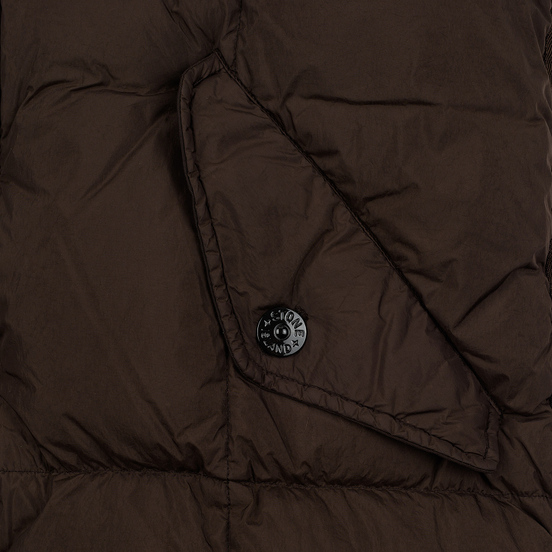 Мужская куртка парка Stone Island Crinkle Reps Nylon Down Dark Brown