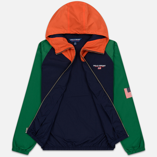 Мужская куртка Polo Ralph Lauren Color Block Windbreaker Cruise Navy/Jerry Green/Bitter Sweet Orange