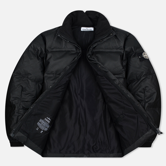 Мужская куртка Stone Island Featherweight Leather Down Black
