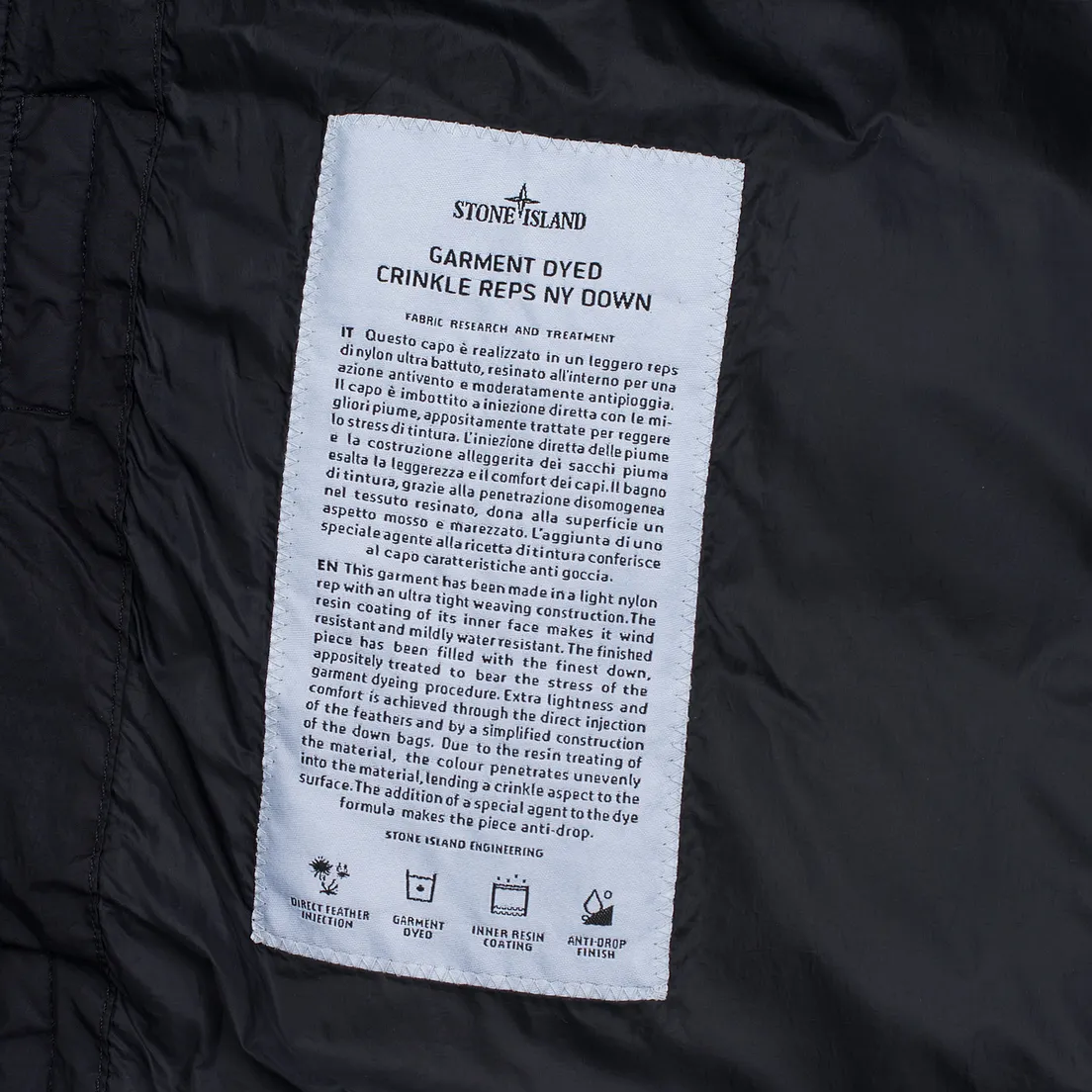 Stone Island Мужская куртка Garment Dyed Crinkle Reps NY Down