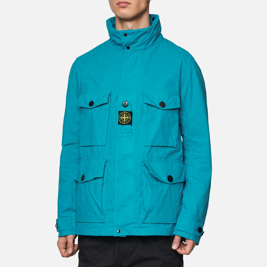 Мужская куртка Stone Island Multipocket Cotton-Nylon Turchese