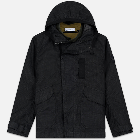 Мужская куртка Stone Island Reflective Weave Ripstop-TC Black