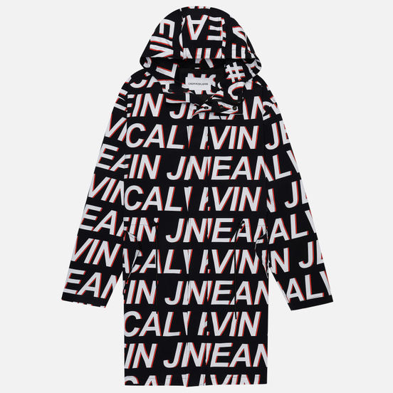Мужская куртка ветровка Calvin Klein Jeans All-Over Logo Black Exploded Hashtag