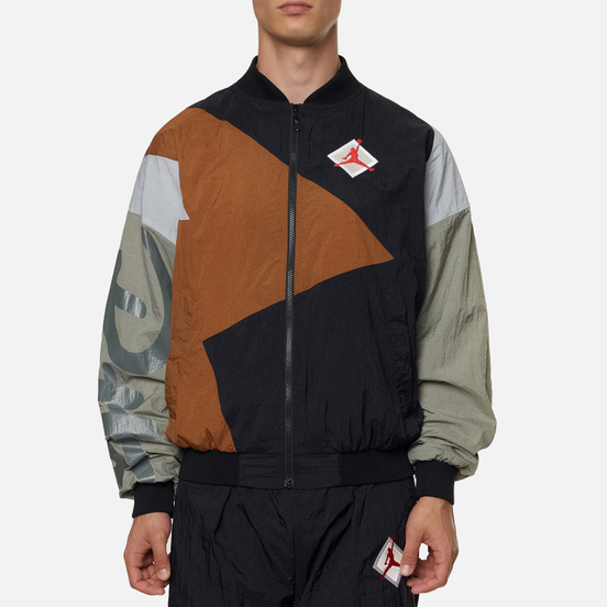Мужская куртка ветровка Jordan x Patta NRG Jumpman Black/Light British Tan/River Rock