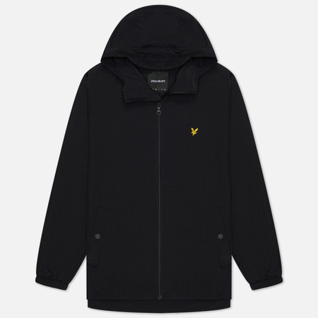 Мужская куртка ветровка Lyle & Scott Zip Through Hooded, цвет чёрный, размер XS