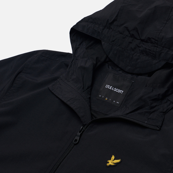 Мужская куртка ветровка Lyle & Scott Zip Through Hooded Jacket Jet Black