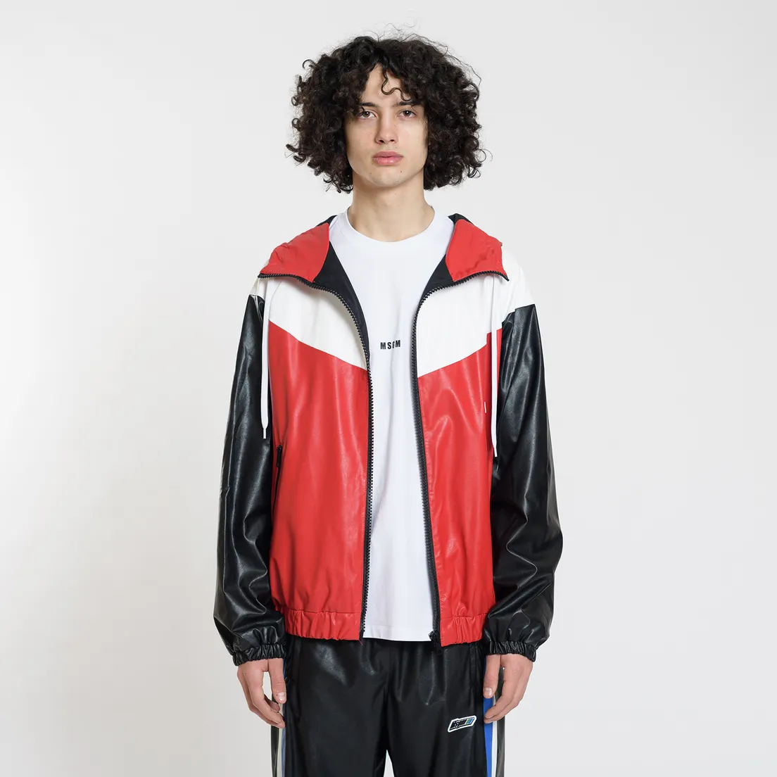 MSGM Мужская куртка ветровка With Logo Patch