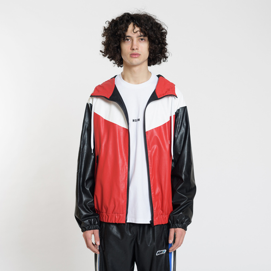 Мужская куртка ветровка MSGM With Logo Patch Red
