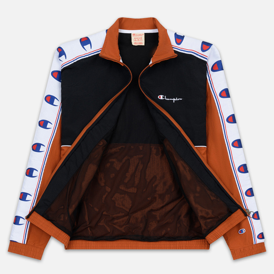 Мужская олимпийка Champion Reverse Weave Peached Feel Crinckle Water Repellent Full Zip Brown/Black/White